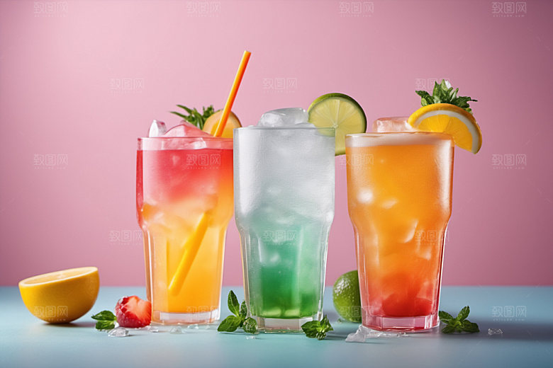 果汁夏天缤纷摄影图