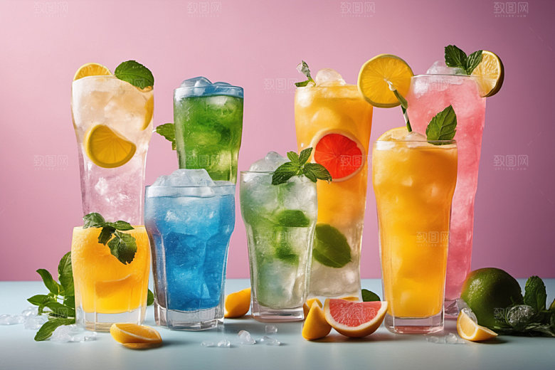 果汁夏日茶饮摄影图