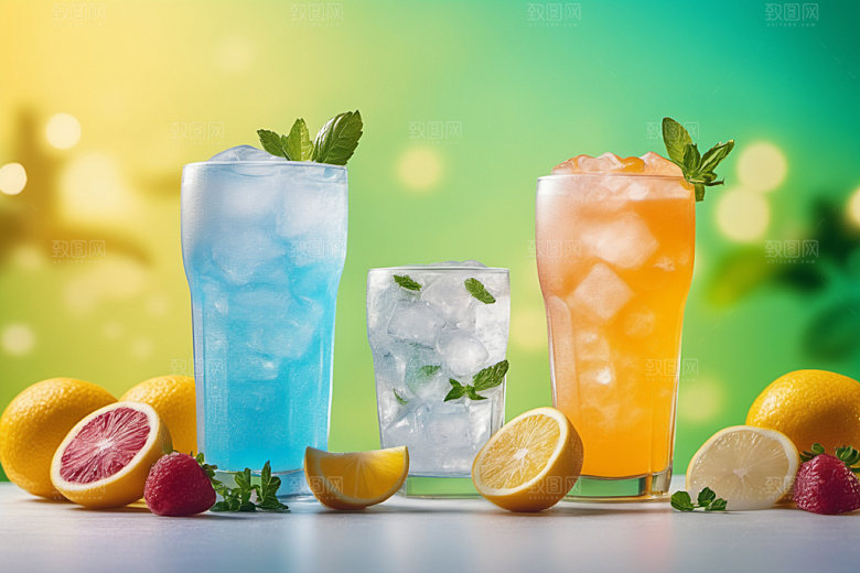 果汁创意茶饮摄影图