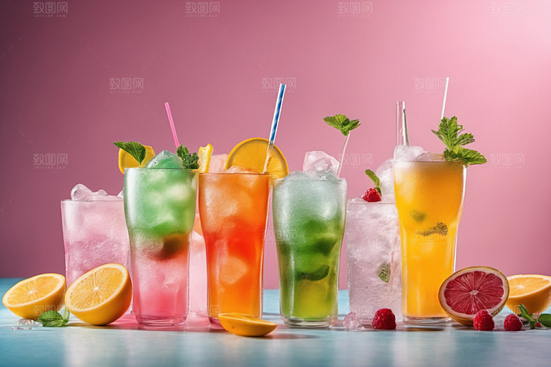 果汁饮品夏天摄影图