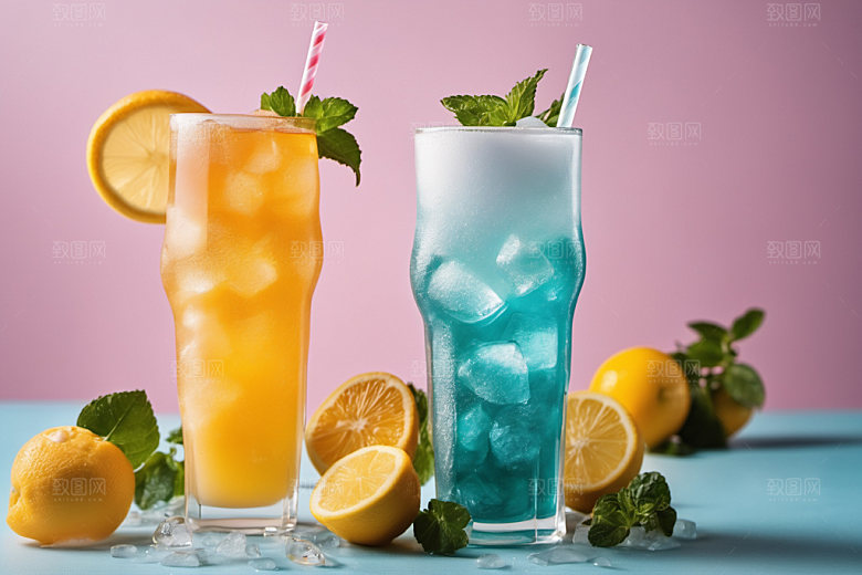 果汁缤纷夏日摄影图