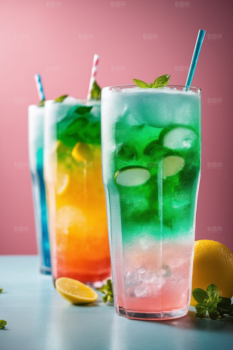 果汁果饮冰爽摄影图
