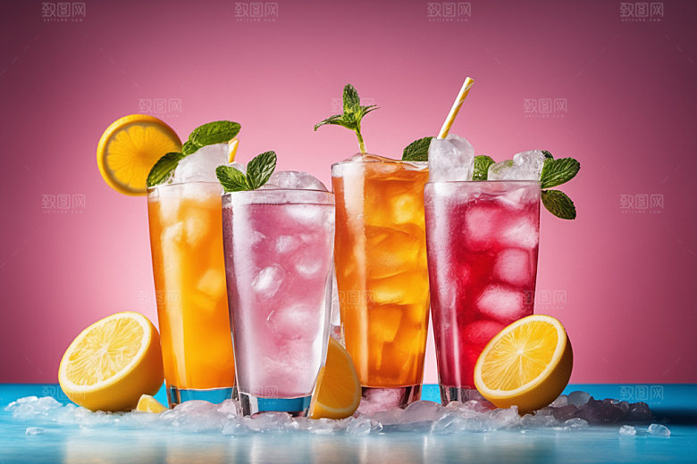 果汁创意茶饮摄影图