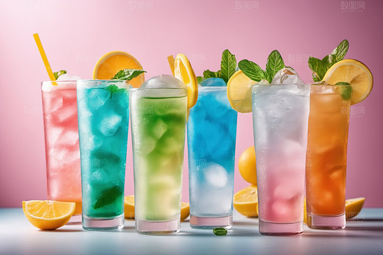 果汁茶饮夏日摄影图