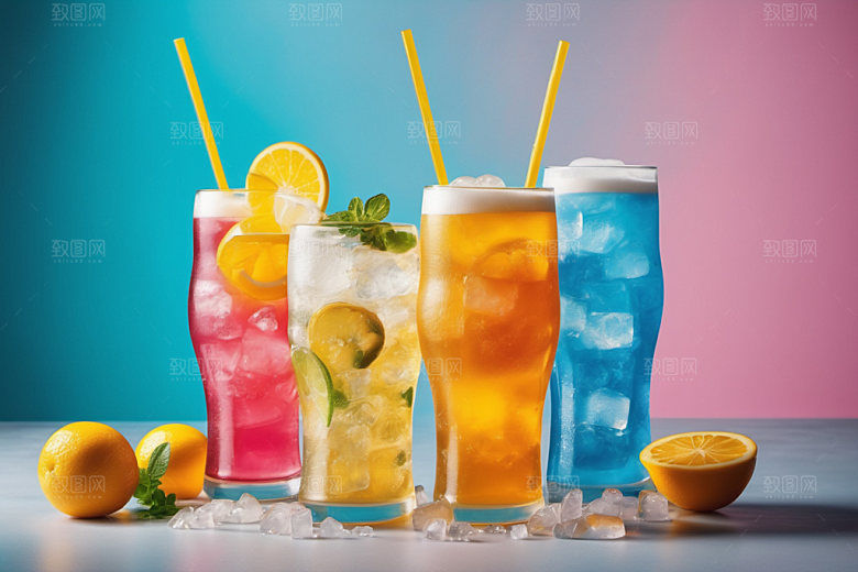 果汁茶饮夏天摄影图