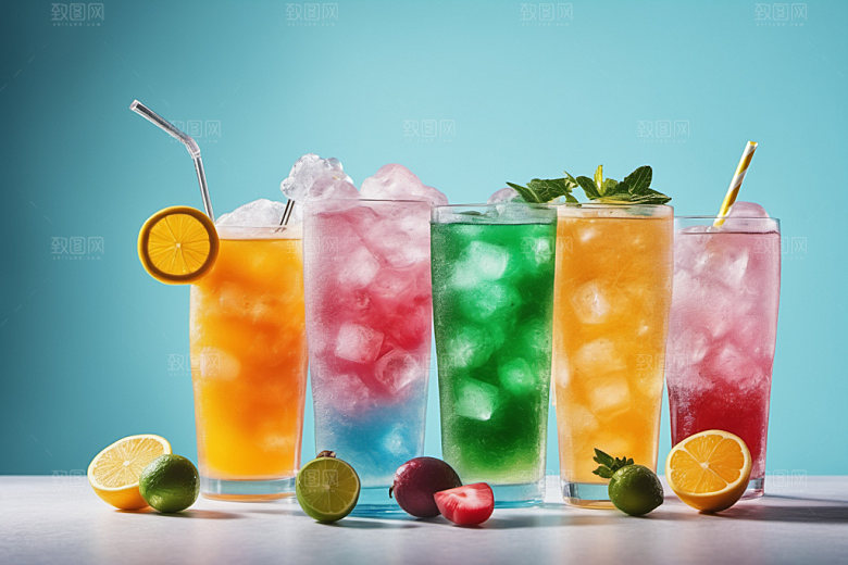果汁夏天缤纷摄影图