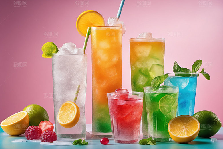 果汁创意冰爽摄影图