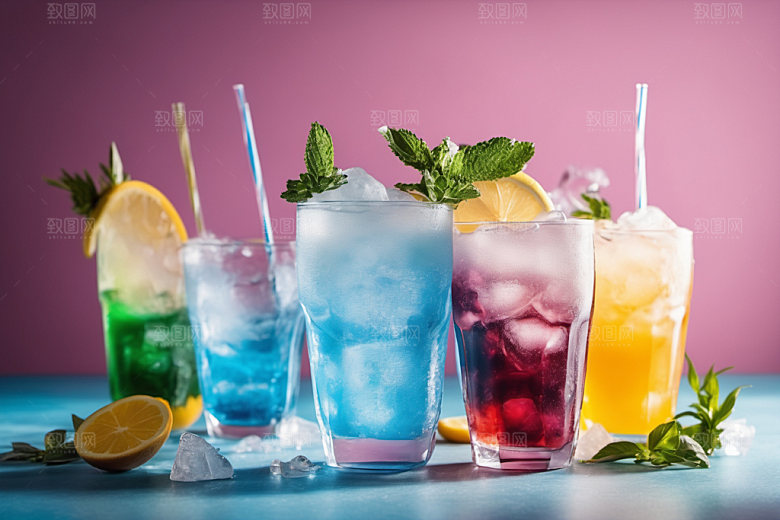 果汁夏日冰爽摄影图