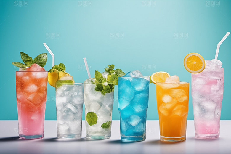 果汁茶饮缤纷摄影图