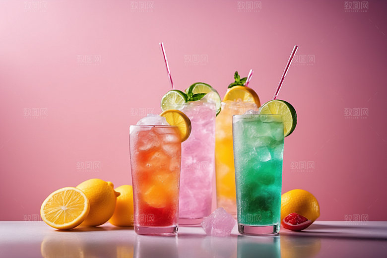 果汁茶饮创意摄影图