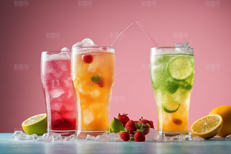 果汁饮料创意摄影图