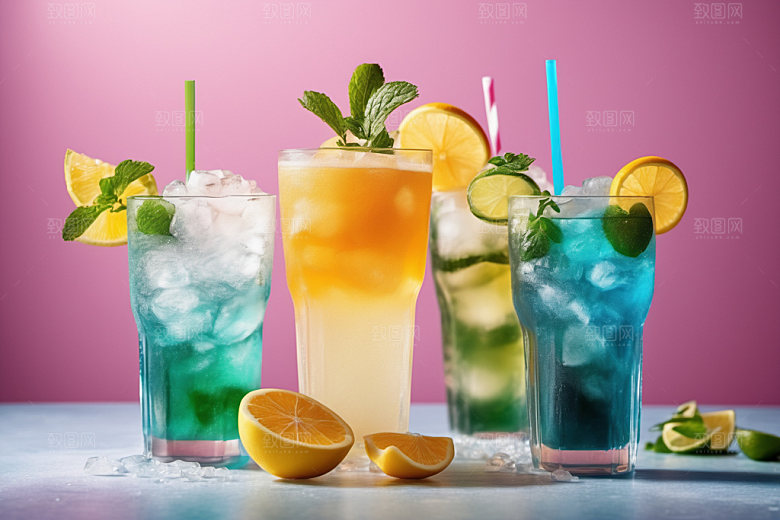 果汁创意饮料摄影图