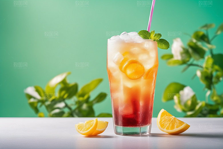 果汁茶饮创意摄影图