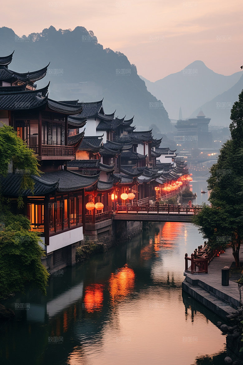 古镇风光景色高清摄影图