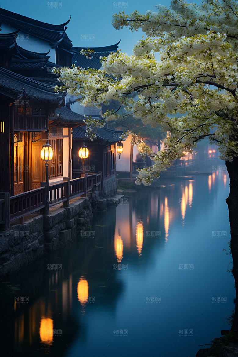 古镇风光山水景色摄影图