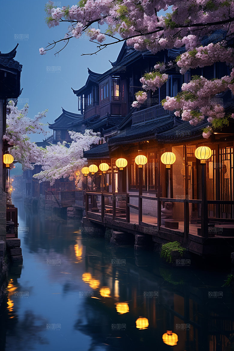古镇风光景区小镇摄影图