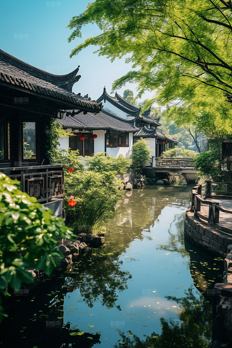 古镇风光高清小镇摄影图