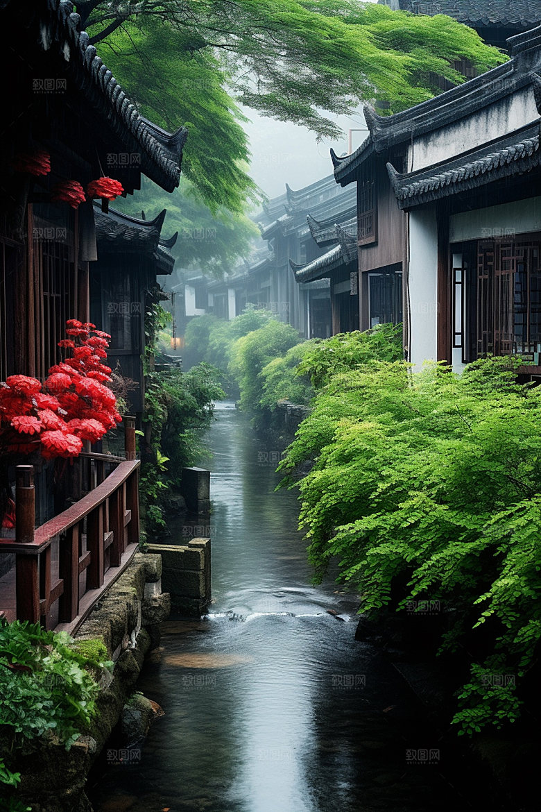 古镇风光景区山水摄影图