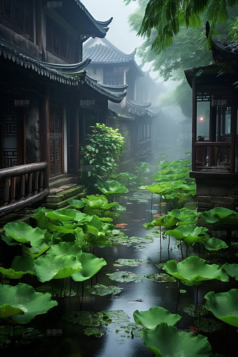古镇风光江南水乡景色摄影图