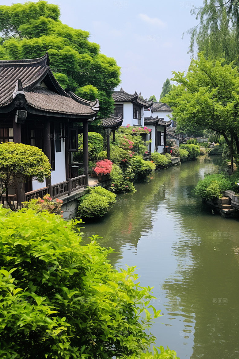古镇风光小镇江南水乡摄影图