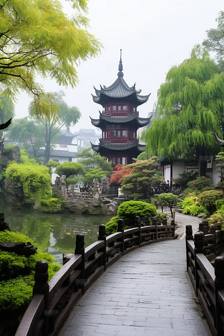 古镇风光江南水乡景区摄影图
