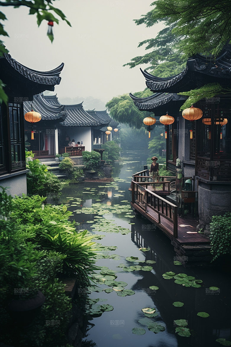 古镇风光高清景区摄影图