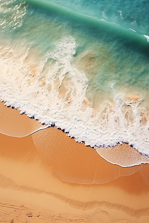 海岸线航拍风光沙滩摄影图