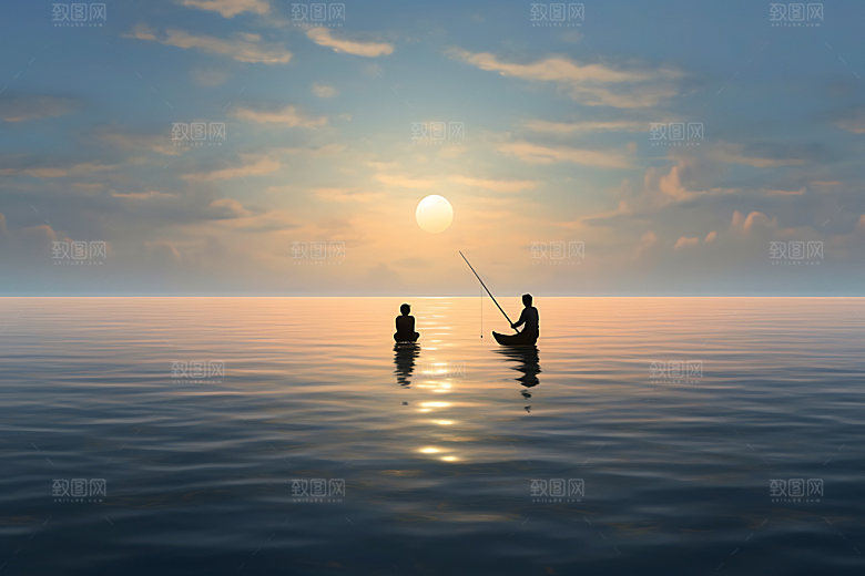 海边赶海滩涂赶海钓鱼摄影图