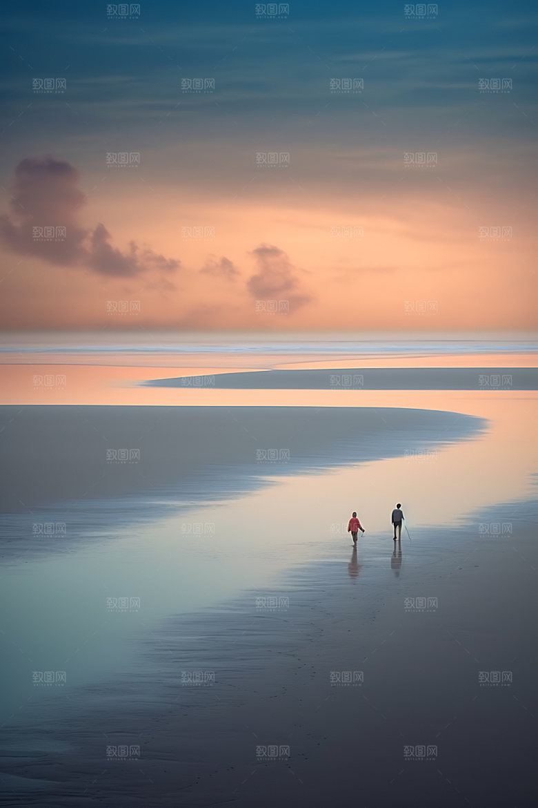 海边赶海钓鱼海钓摄影图