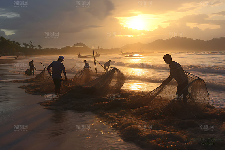 海边赶海海钓滩涂赶海摄影图