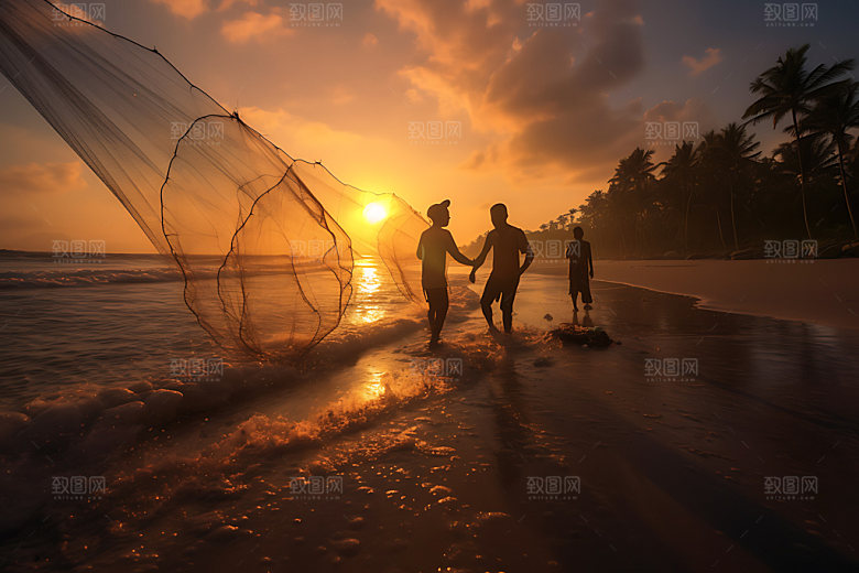 海边赶海滩涂赶海海钓摄影图