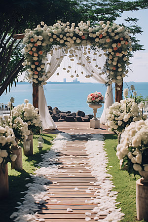 海边婚礼户外婚礼唯美摄影图