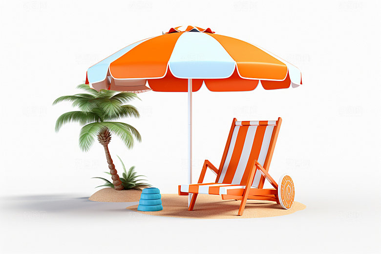 C4D海边度假场景3D模型