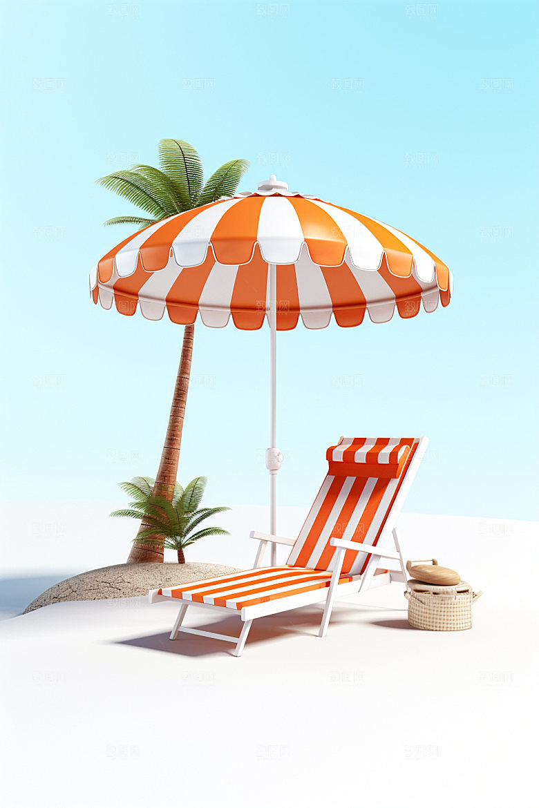 C4D海边度假3D大海模型
