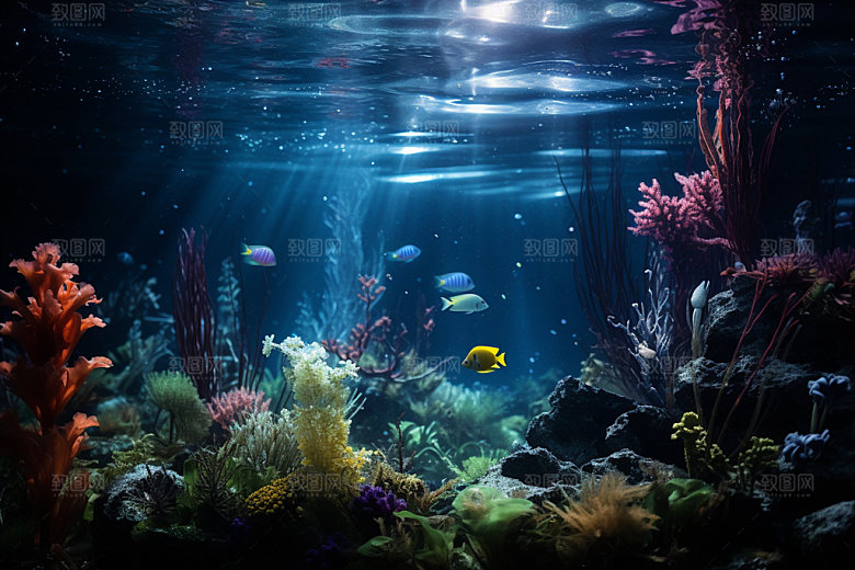 海底世界蓝色高清摄影图