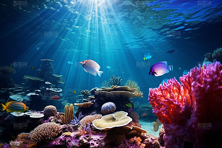 海底世界高清珊瑚礁摄影图