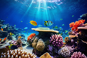 海底世界自然蓝色摄影图
