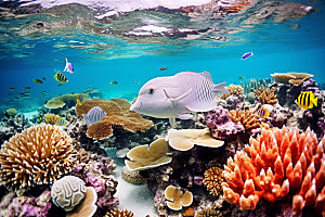 海底世界水底海洋生物摄影图
