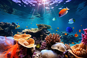 海底世界环保大海摄影图