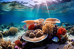 海底世界环保蓝色摄影图