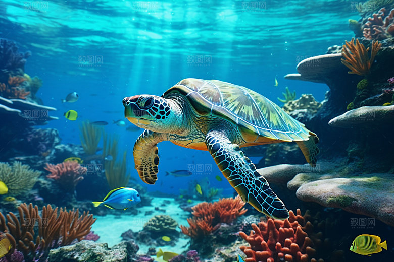 海底世界水底自然摄影图