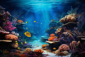 海底世界蓝色自然摄影图