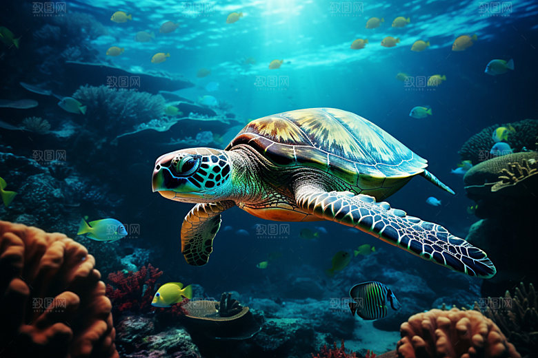 海底世界环保海洋生物摄影图