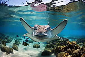 海底世界海洋生物水底摄影图