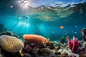 海底世界珊瑚礁环保摄影图