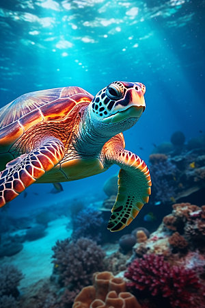 海龟动物环保摄影图