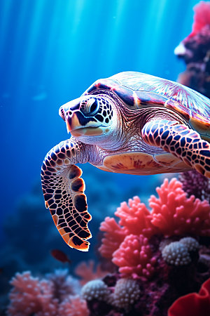 海龟自然环保摄影图