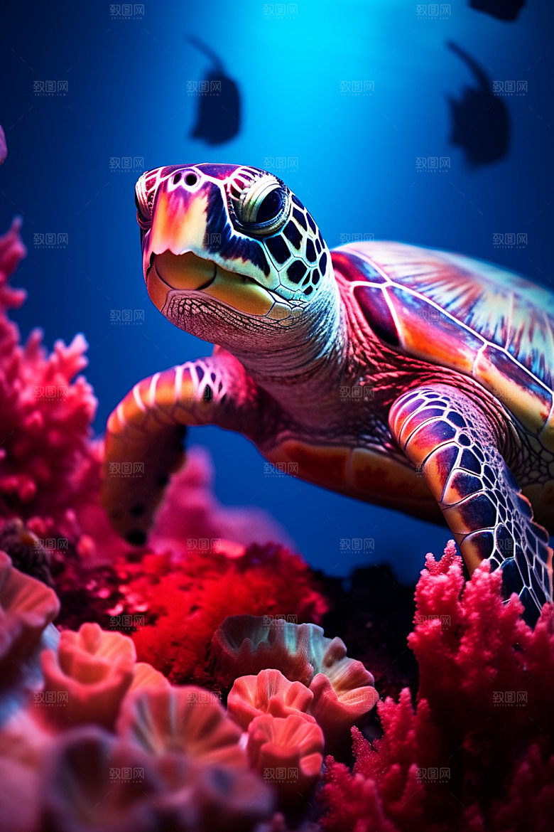 海龟自然海洋生物摄影图