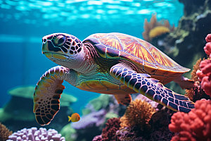 海龟大海自然摄影图