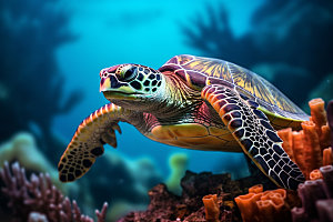 海龟玳瑁自然摄影图